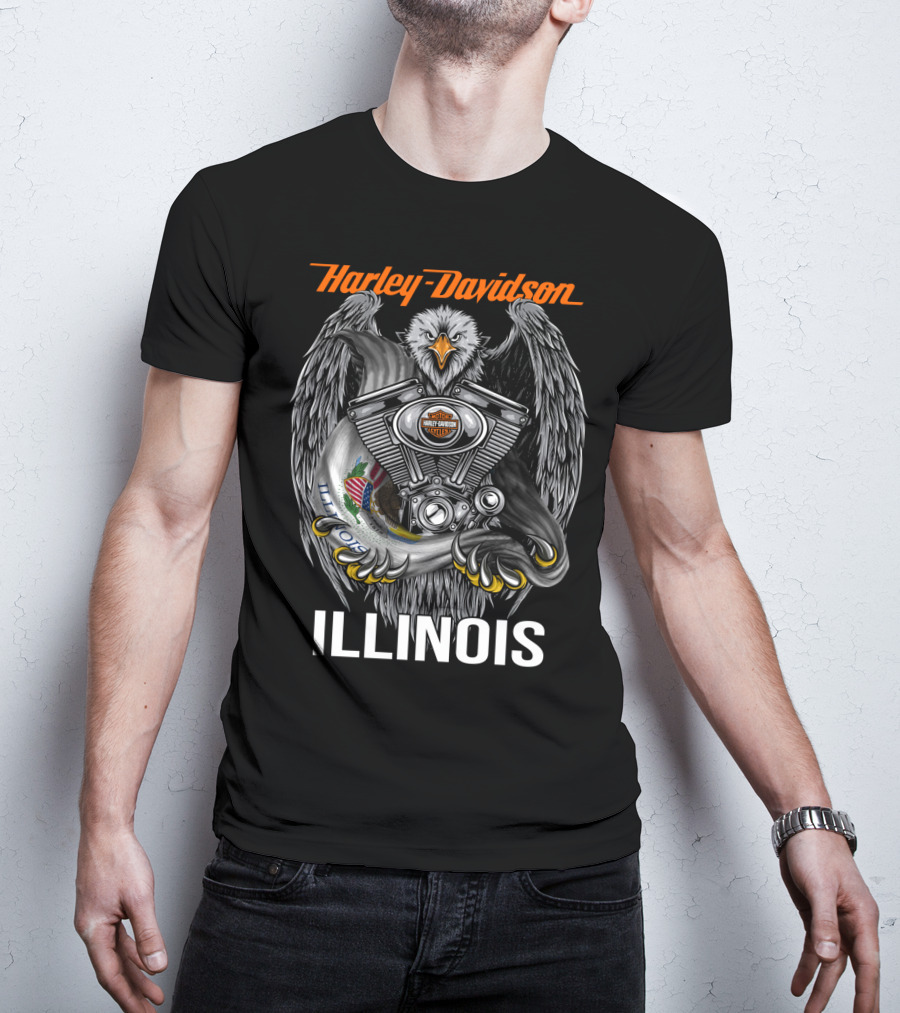 Harley Davidson Eagle Engine Illinois T-Shirt