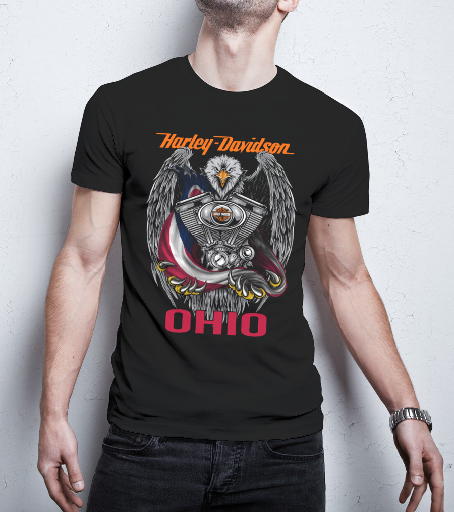 Harley Davidson Ohio Eagle Engine T-Shirt