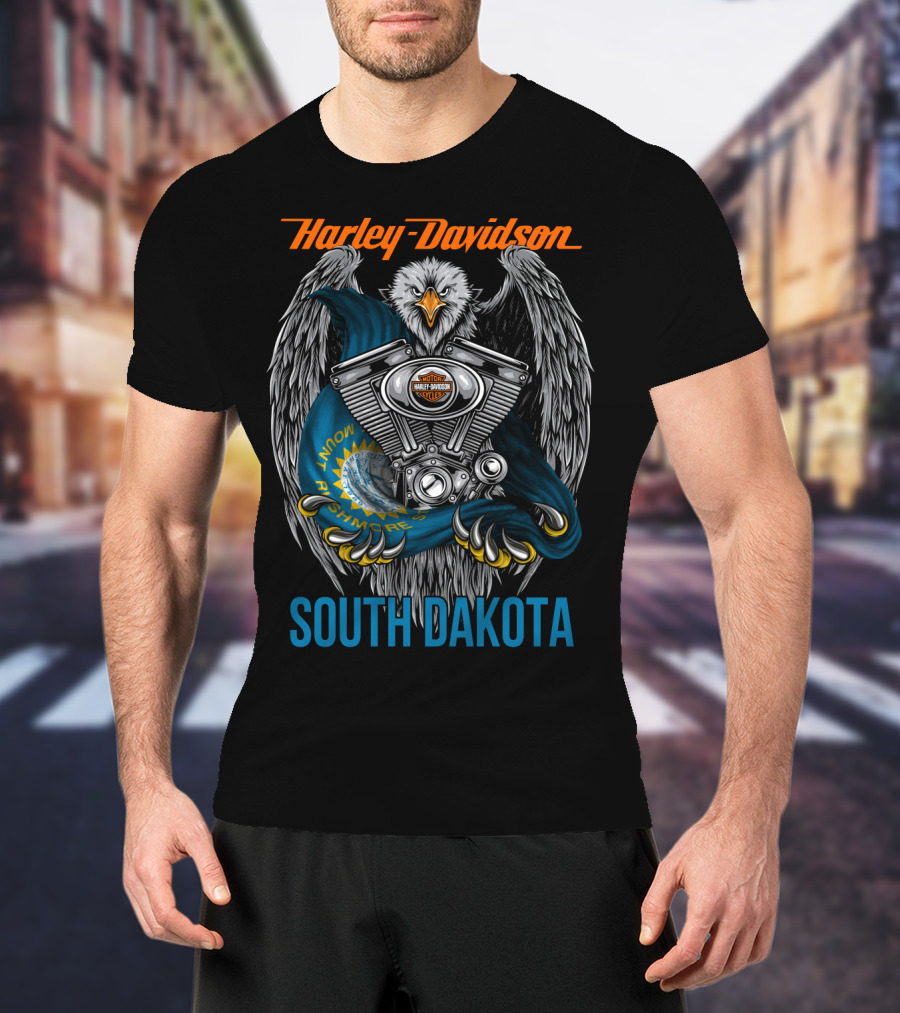 Harley Davidson Eagle Engine South Dakota Know Your Rights T-Shirt