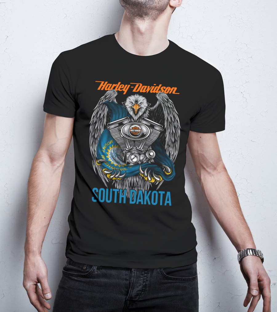 Harley Davidson Eagle Engine South Dakota Know Your Rights T-Shirt