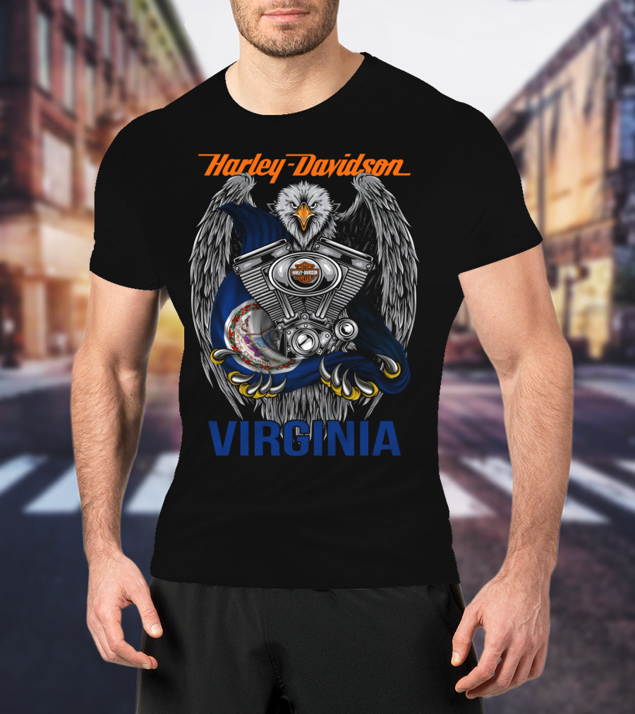 Harley Davidson Virginia Eagle Engine T-Shirt