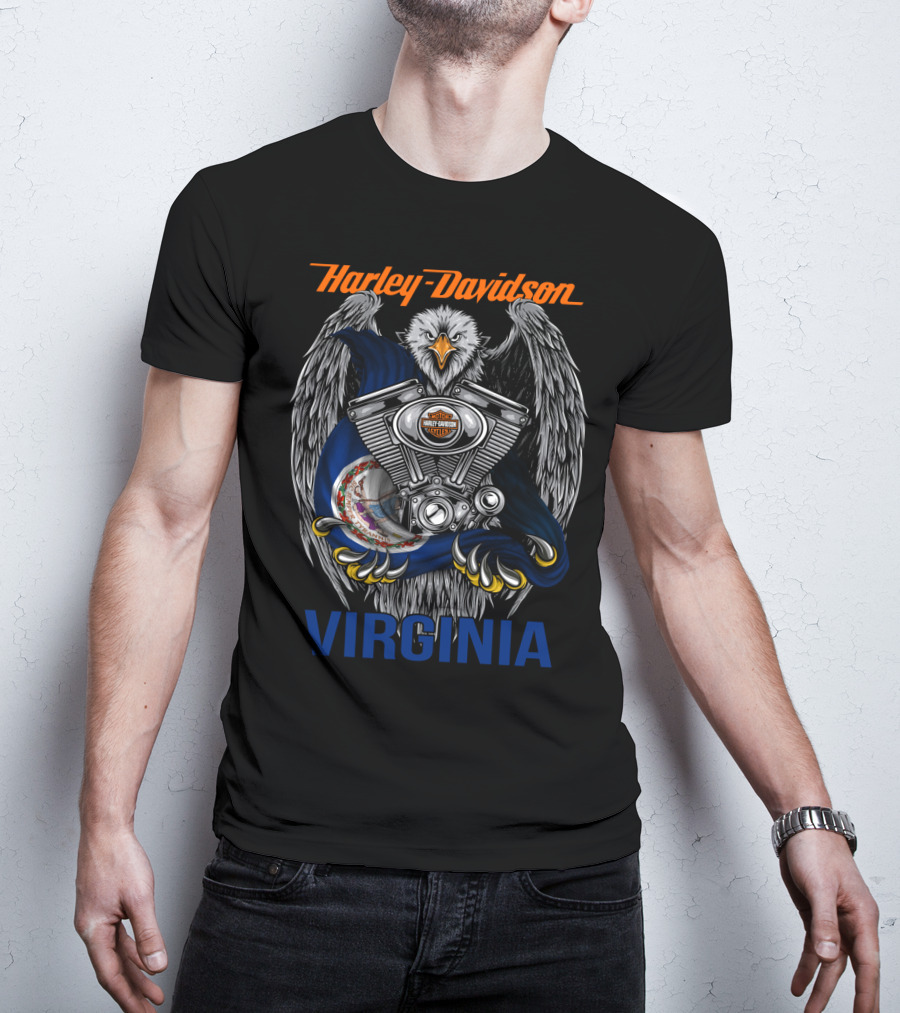 Harley Davidson Virginia Eagle Engine T-Shirt