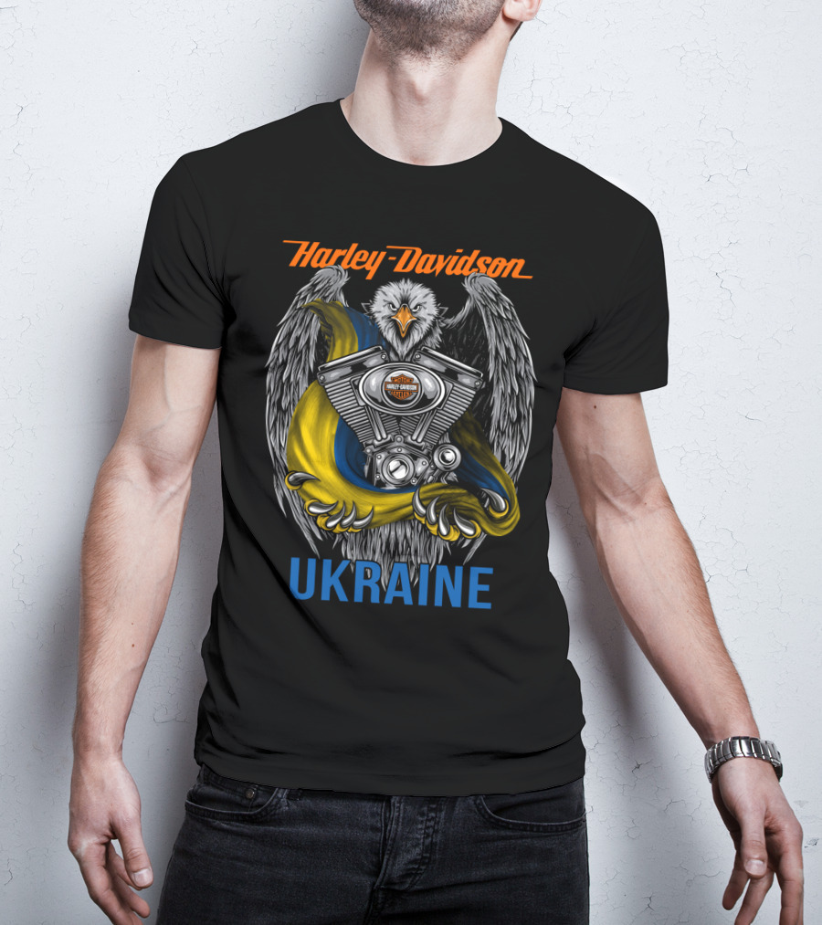 Harley Davidson Ukraine Eagle And Engine T-Shirt