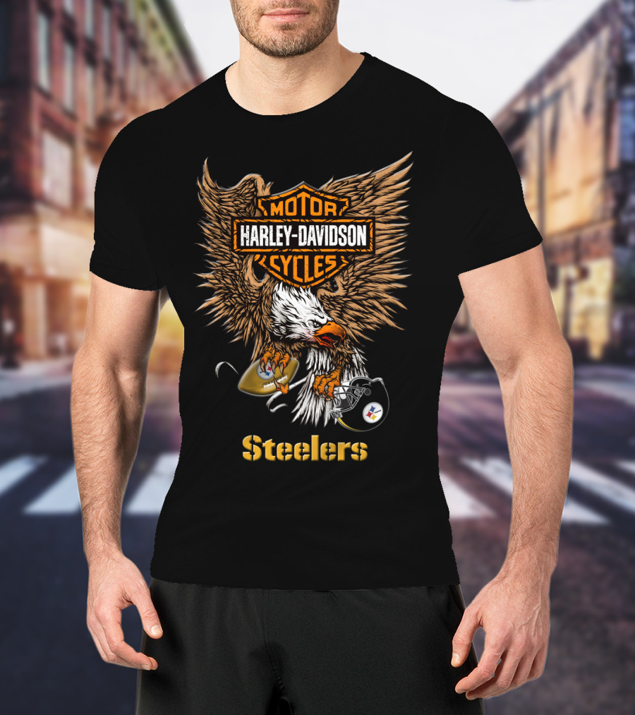 Harley Davidson Cycles Pittsburgh Steelers Eagle T-Shirt