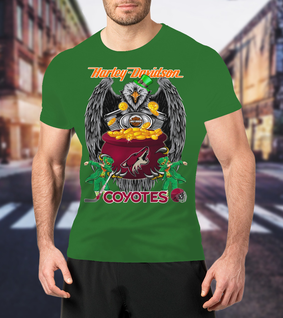Harley Davidson Coyotes Nhl Arizona St. Patrick's Day T-Shirt