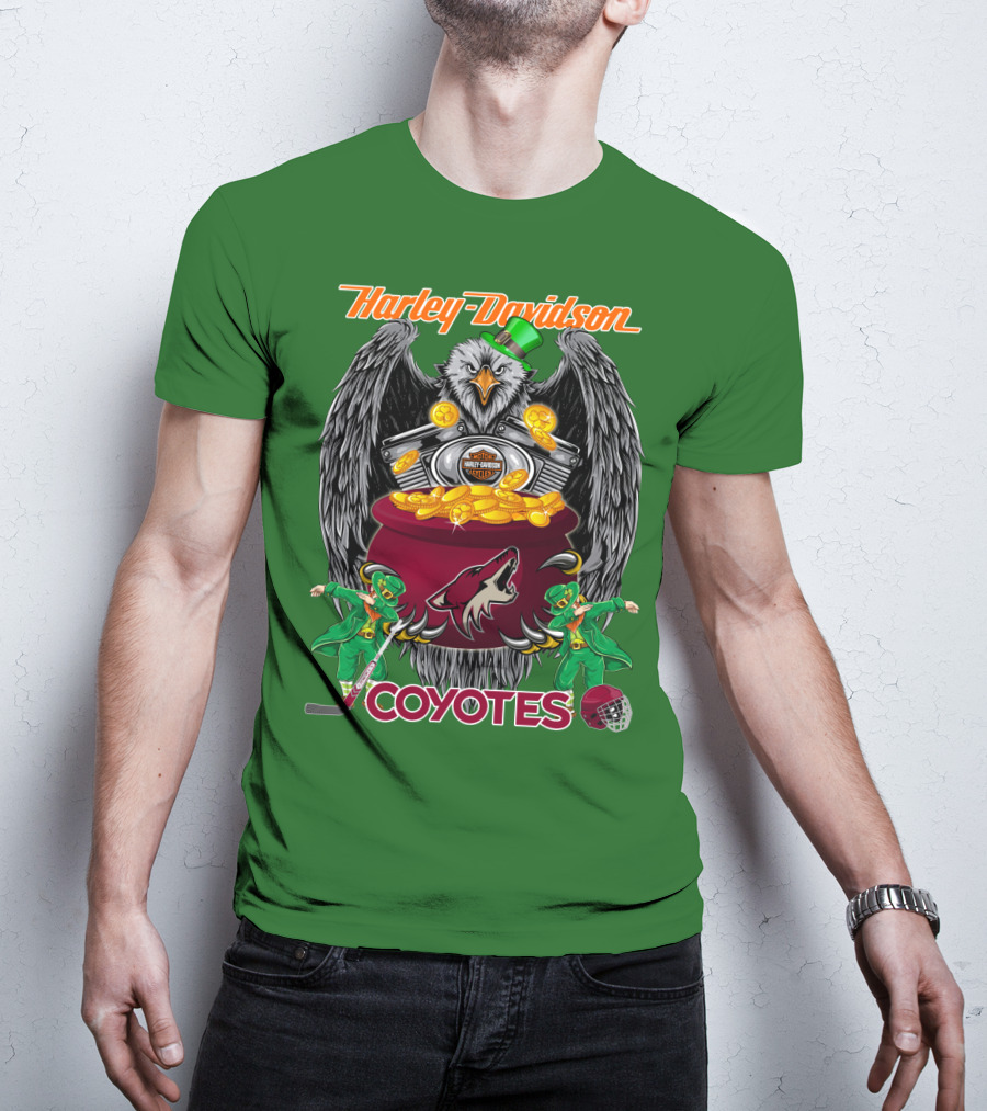 Harley Davidson Coyotes Nhl Arizona St. Patrick's Day T-Shirt