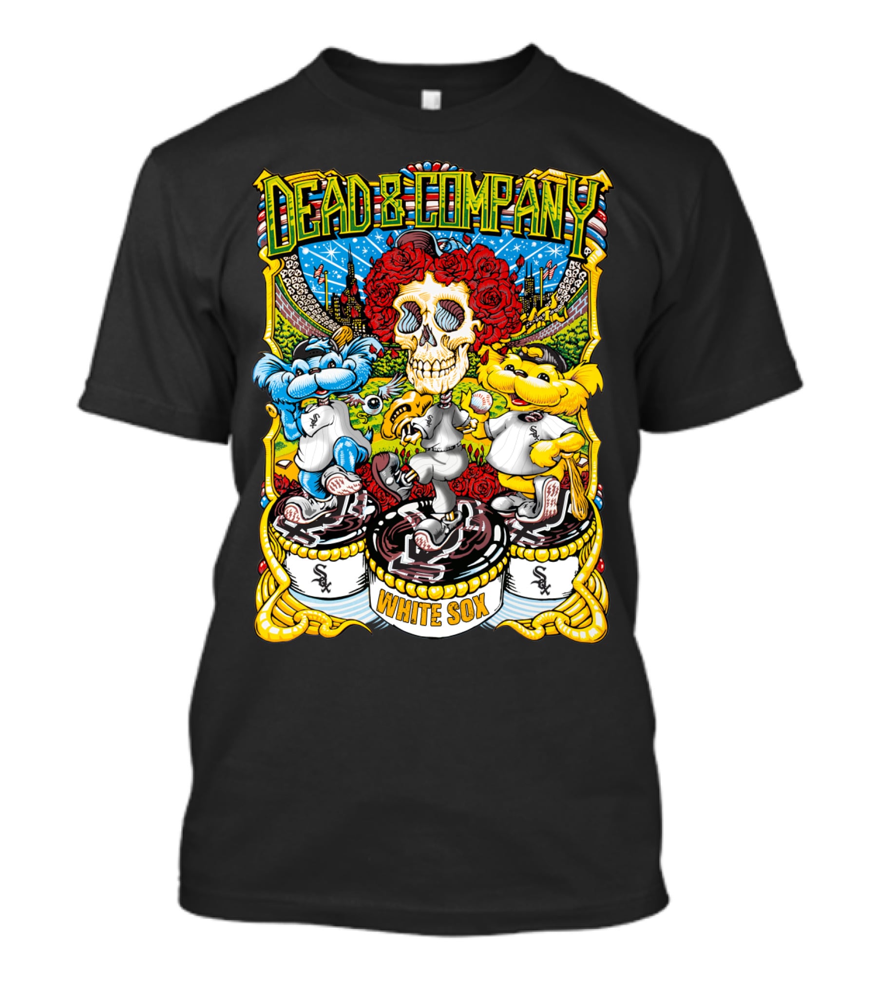 Dead & Company White Sox Mlb Cws Skulls And Bears T-Shirt
