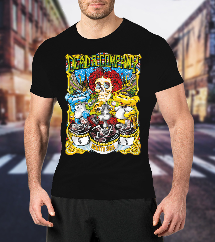 Dead & Company White Sox Mlb Cws Skulls And Bears T-Shirt