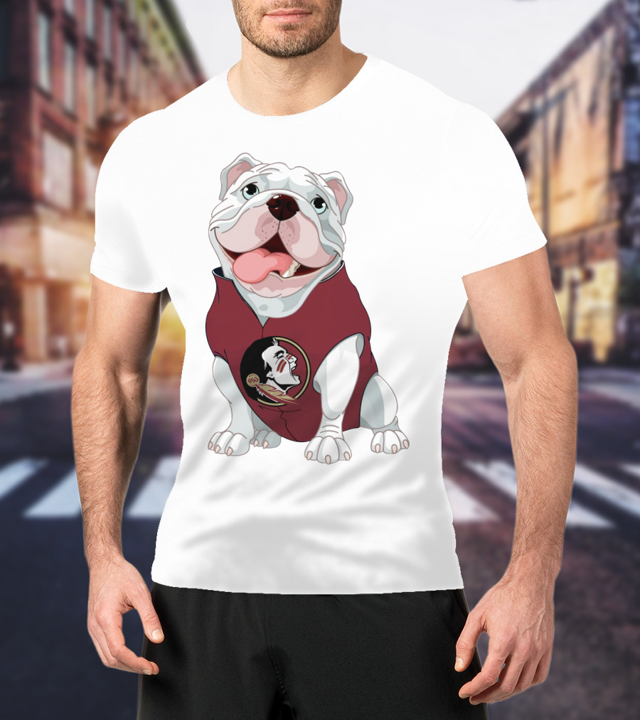 Florida State Seminoles Bulldog Mascot Wearing Team T-Shirt