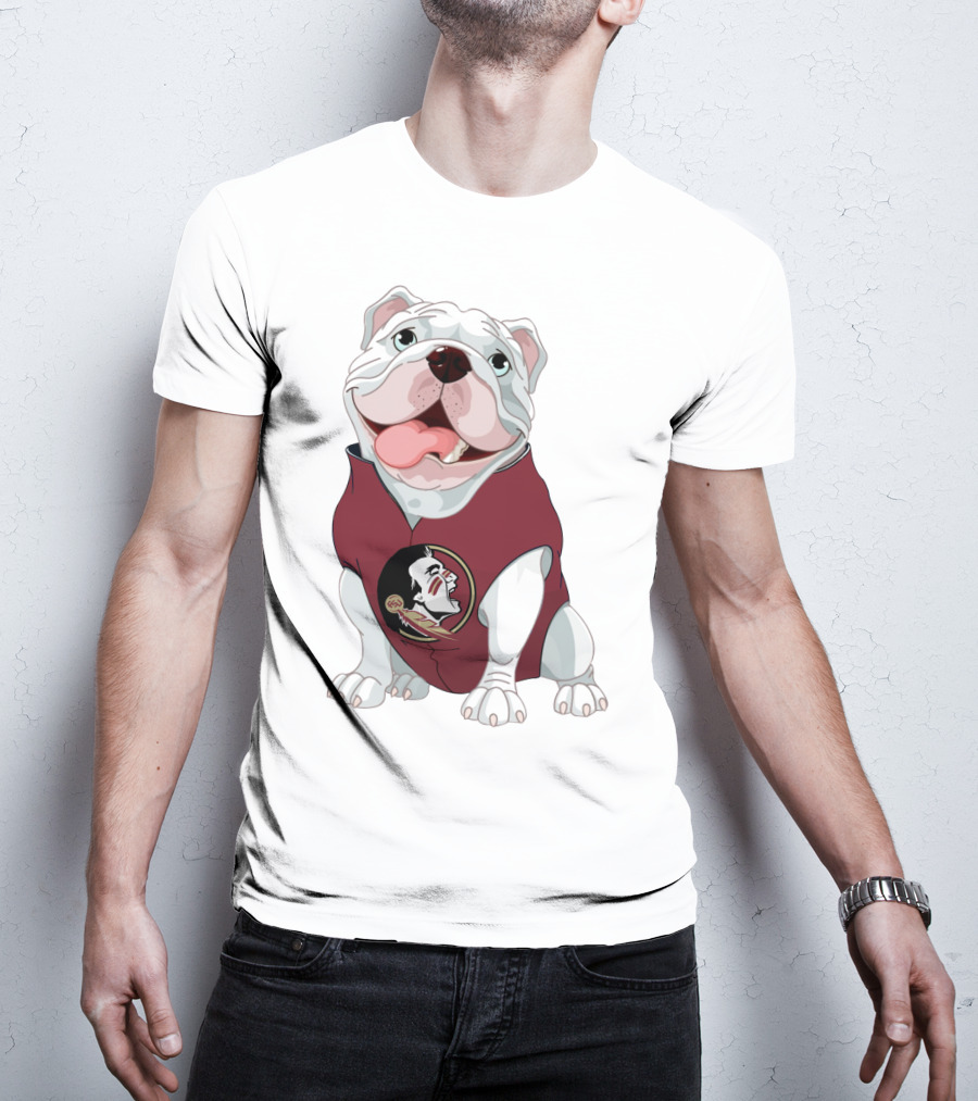 Florida State Seminoles Bulldog Mascot Wearing Team T-Shirt