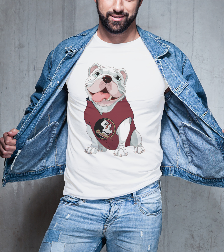 Florida State Seminoles Bulldog Mascot Wearing Team T-Shirt