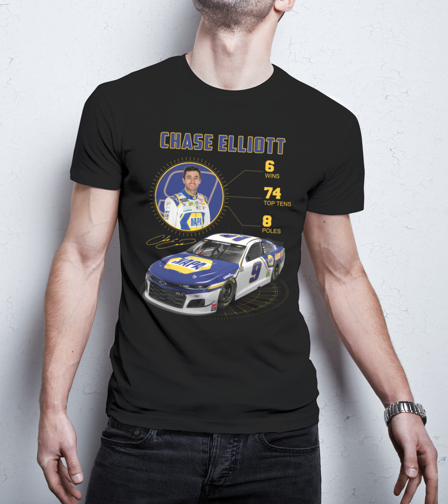 Chase Elliott 6 Wins 74 Top Tens 8 Poles Napa Racing Car T-Shirt