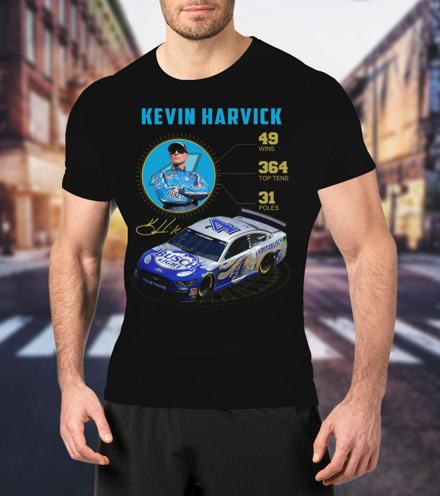 Kevin Harvick Nascar Busch Light 49 Wins 364 Top Tens 31 Poles T-Shirt