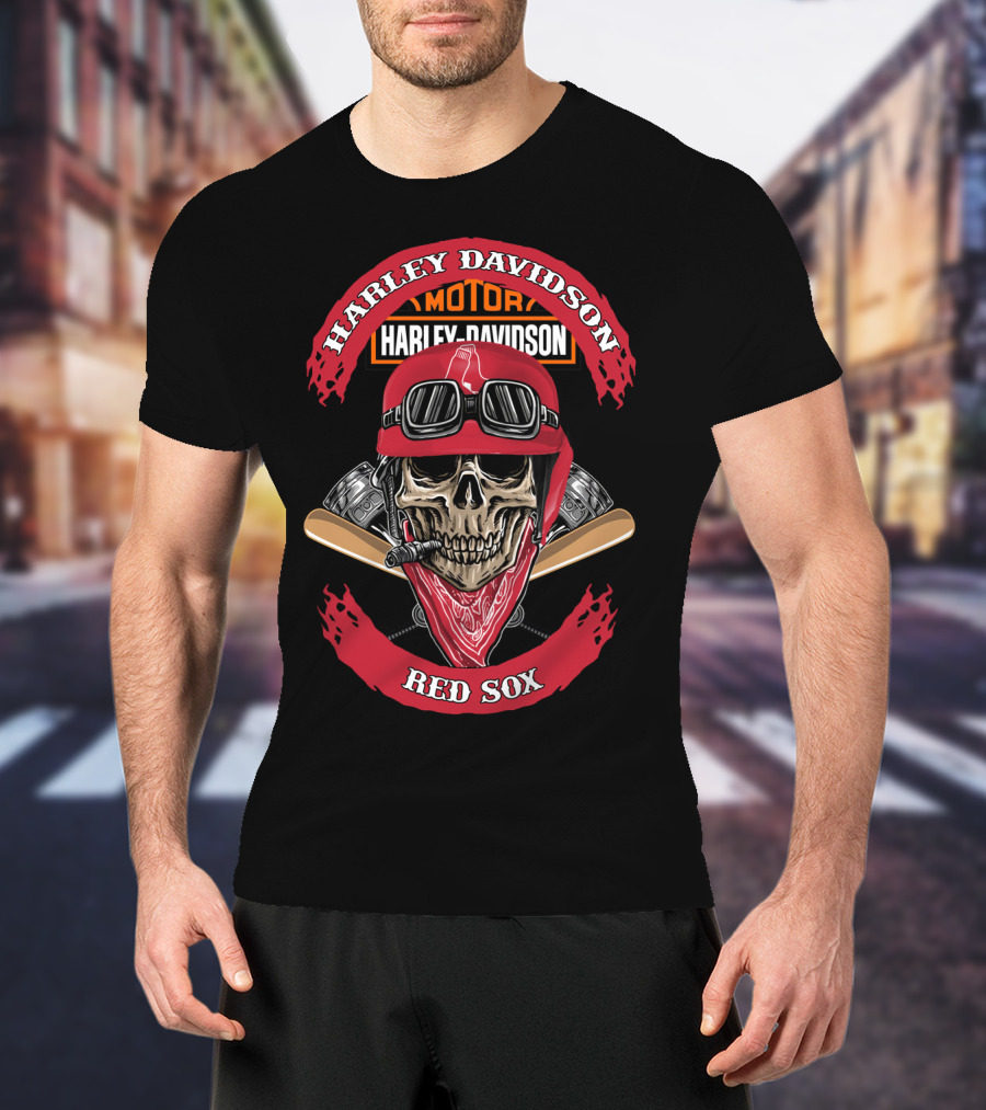Harley Davidson Red Sox Motor Mlb Brs 96 T-Shirt