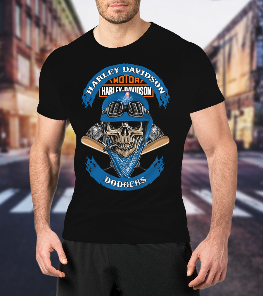 Harley Davidson Motorcyles Dodgers 96 Mlb Lad T-Shirt