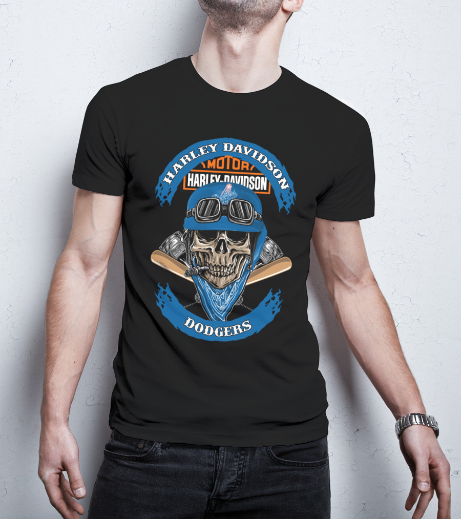 Harley Davidson Motorcyles Dodgers 96 Mlb Lad T-Shirt