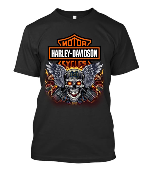 Harley Davidson Motor Cycles Ndfi Skull Wings T-Shirt
