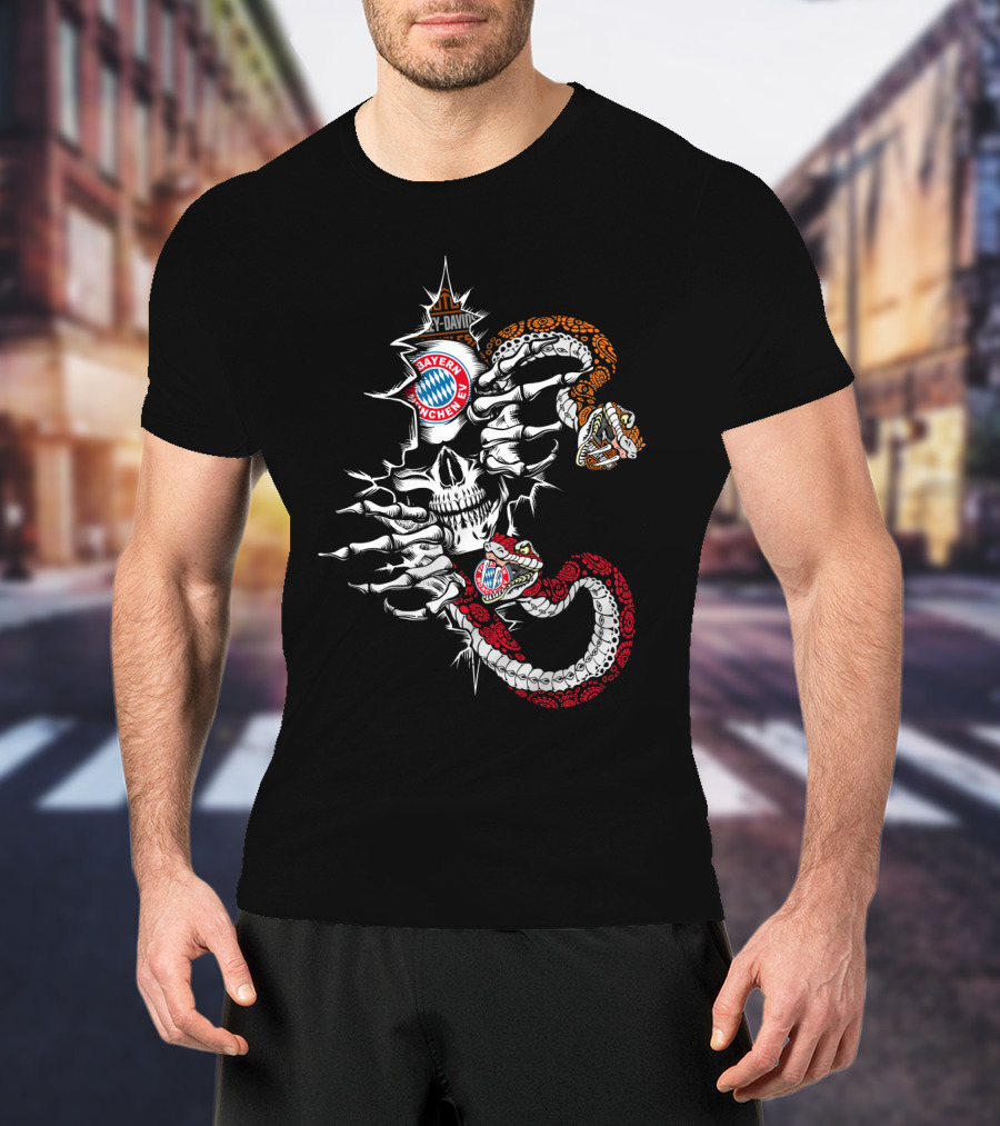 Fc Bayern München Skull And Snakes 107 Fcbm T-Shirt
