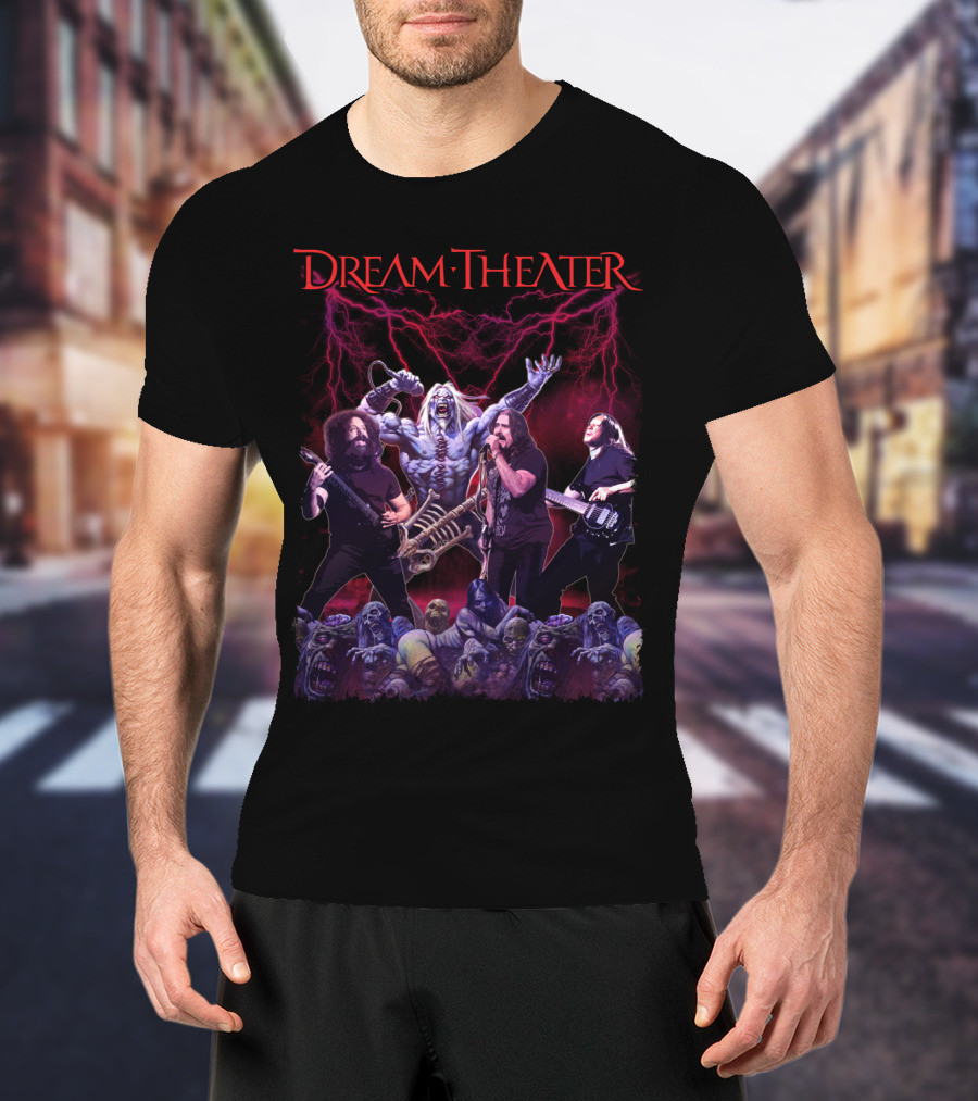 Dream Theater Zombie Concert Fantasy With Electric Lightning Effects T-Shirt