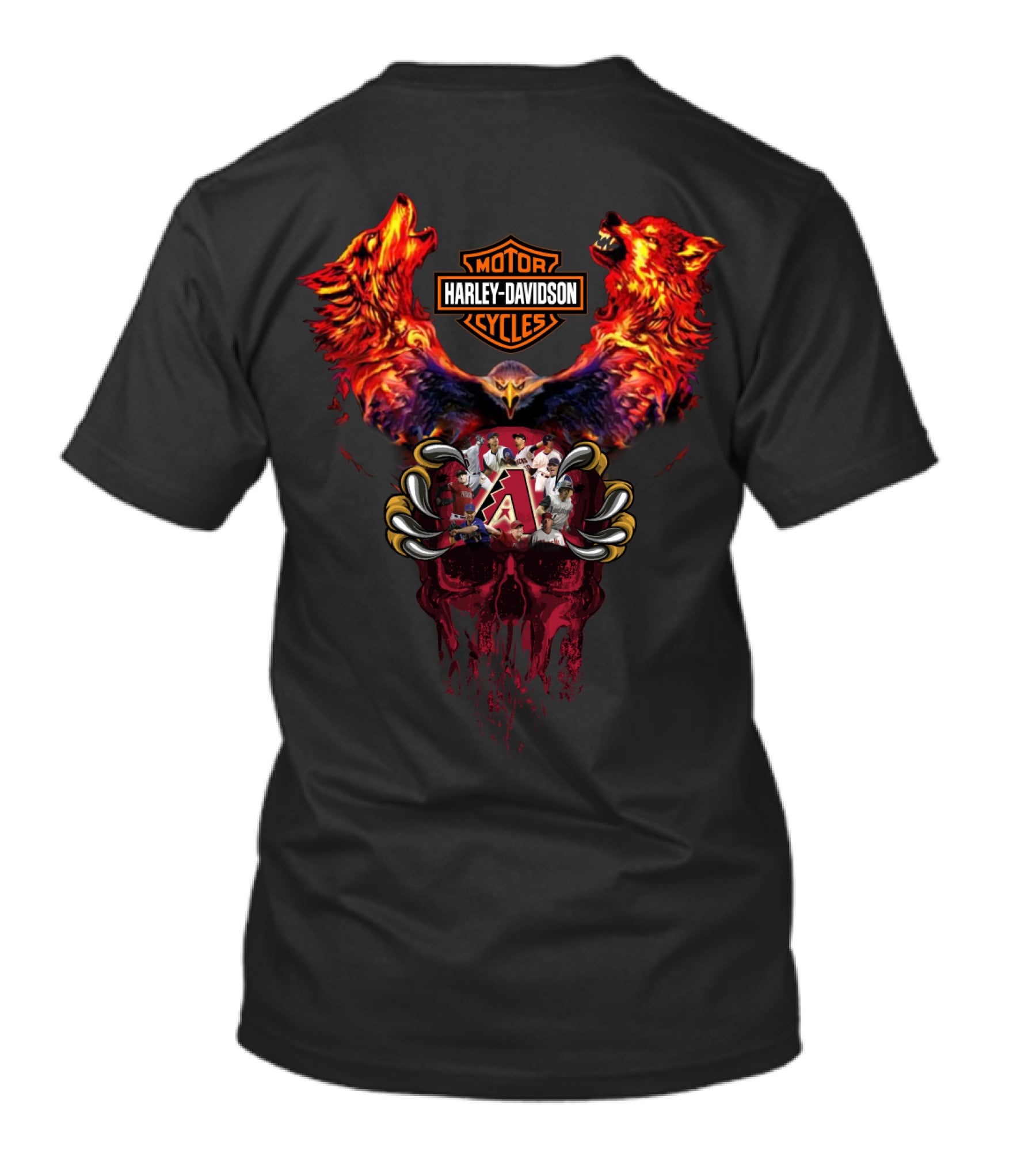Harley Davidson Motor Cycles Arizona Diamondbacks Mlb Wolf T-Shirt