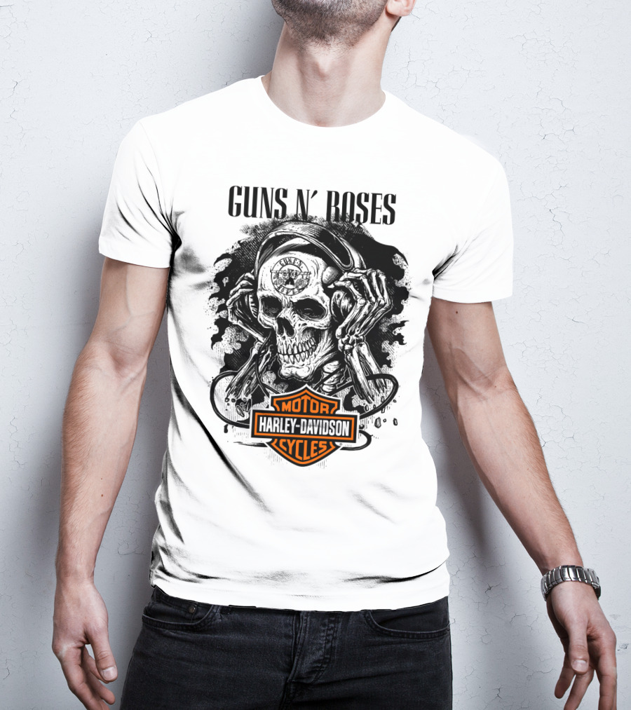 Guns N' Roses Harley Davidson Skull T-Shirt