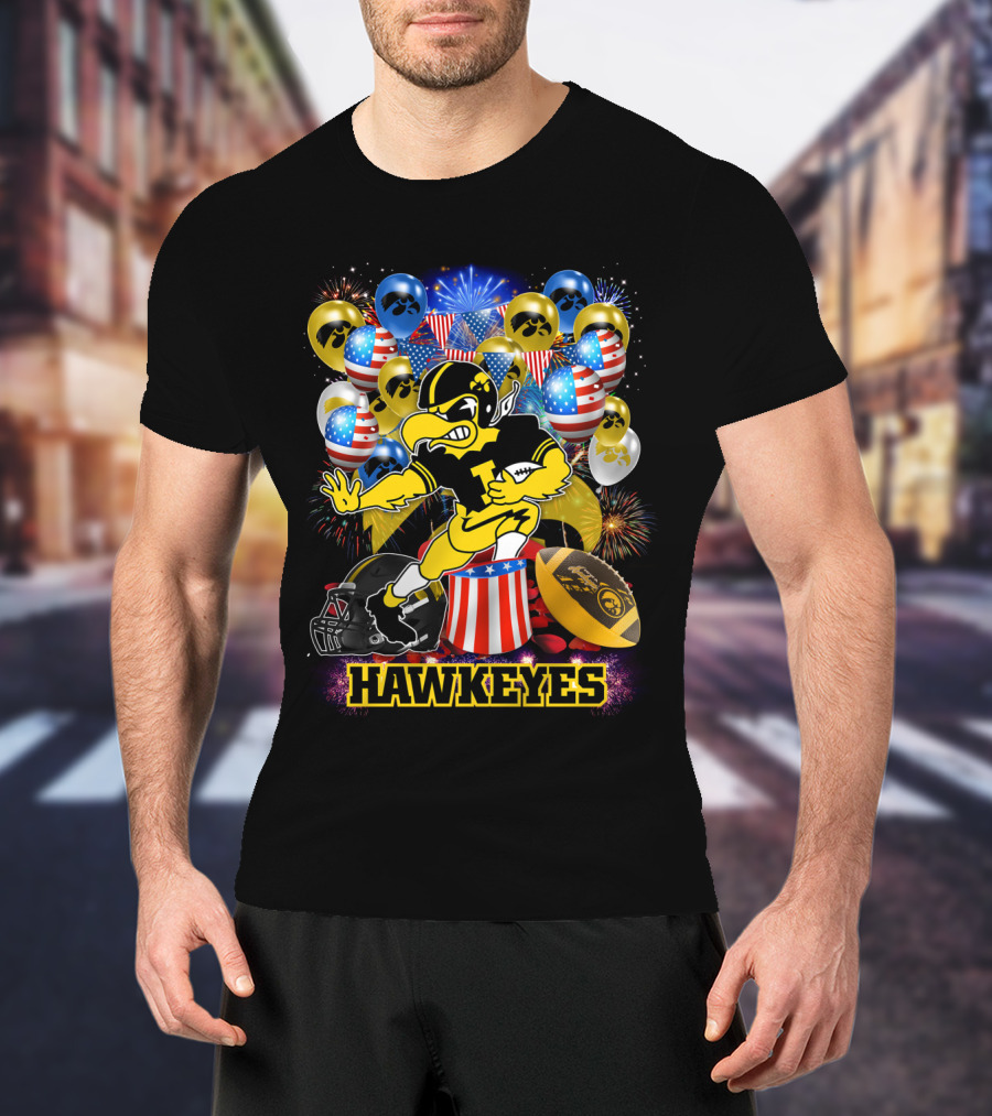 Ncaa Iowa Hawkeyes Football Celebration Balloons Fireworks T-Shirt