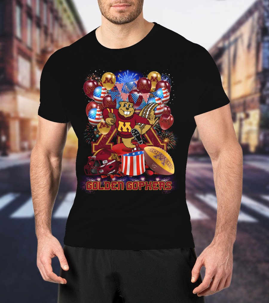 Ncaa2 Minnesota Golden Gophers Fireworks Celebration Mascot T-Shirt