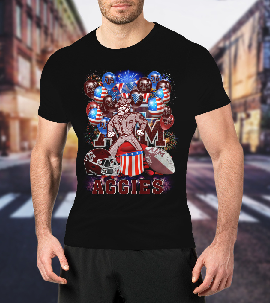 Ncaa2 Texas A&M Aggies Football Celebration With Fireworks And Balloons T-Shirt