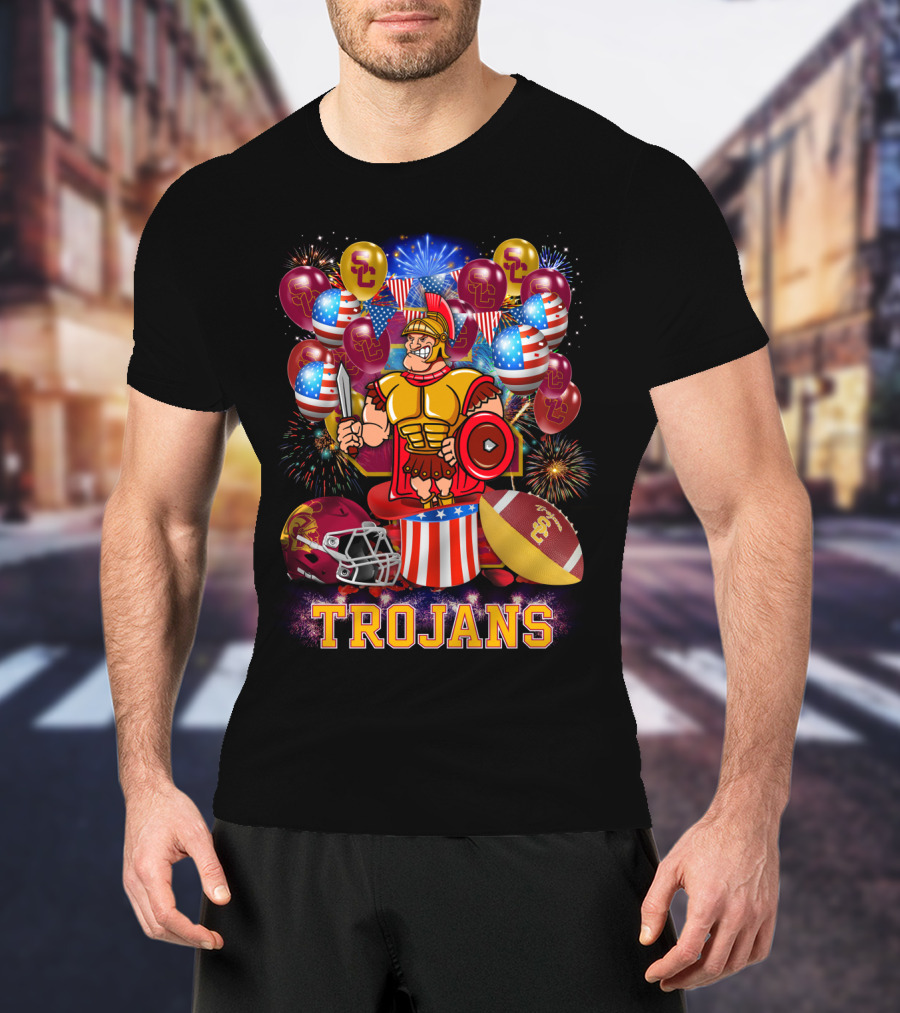 Ncaa2 Usc Trojans Football Fireworks Celebration T-Shirt