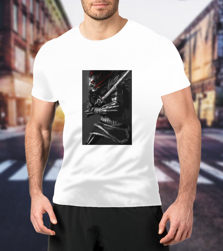 Dark Sword-Wielding Assassin Warrior T-Shirt
