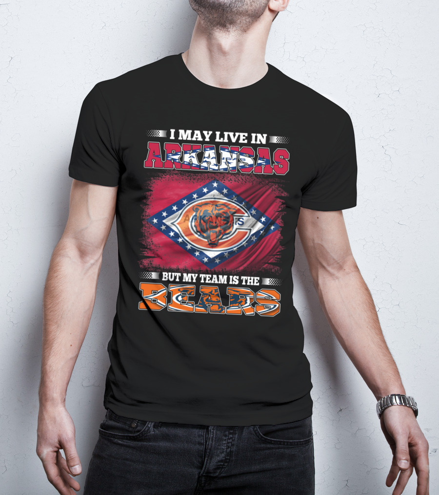 I May Live In Arkansas But My Team Is The Bears Flag T-Shirt