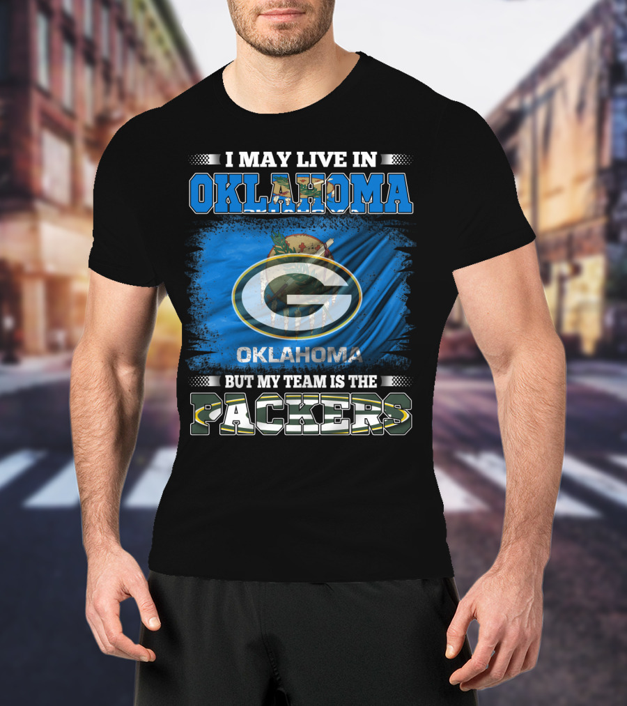 Oklahoma Loyalty To Packers Team With Oklahoma Flag And Packers T-Shirt