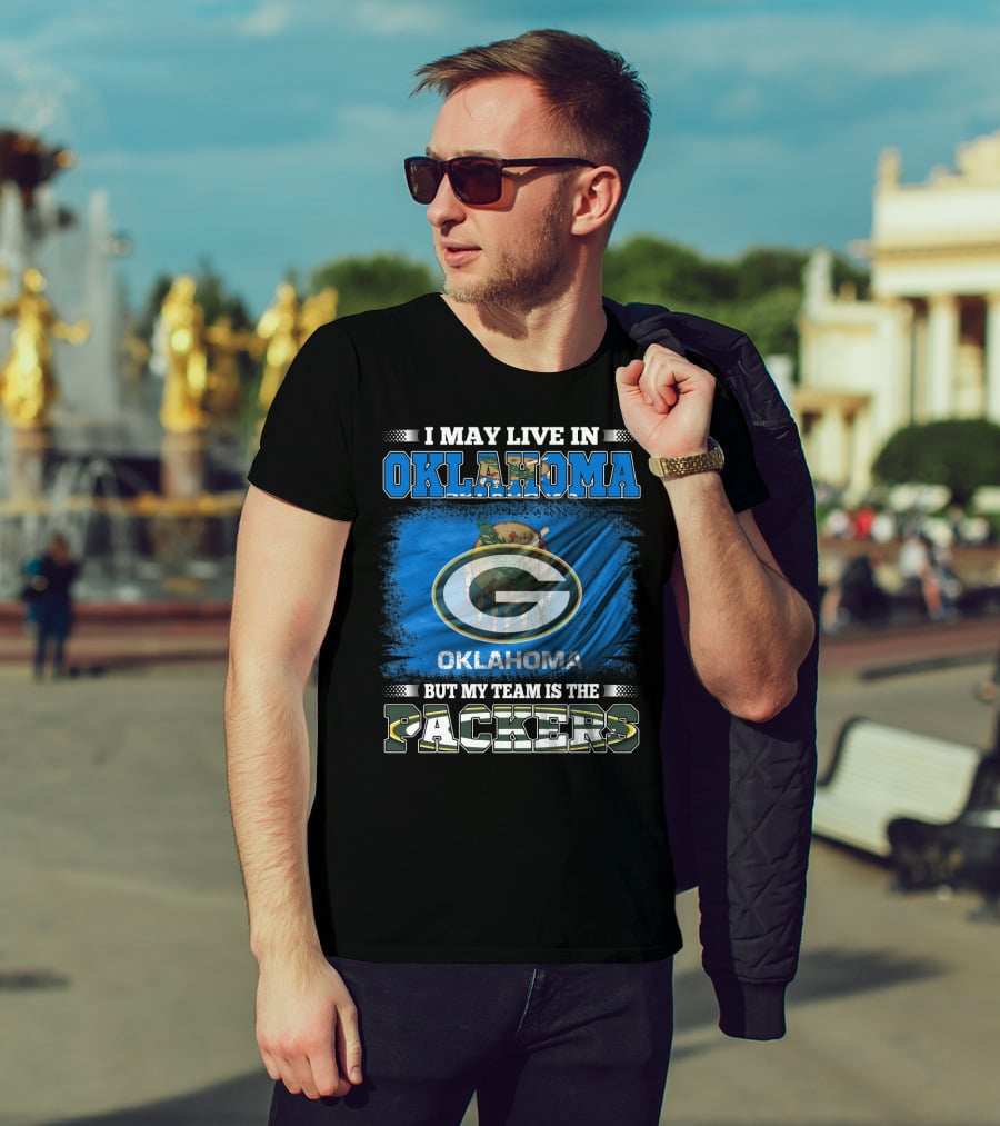 Oklahoma Loyalty To Packers Team With Oklahoma Flag And Packers T-Shirt