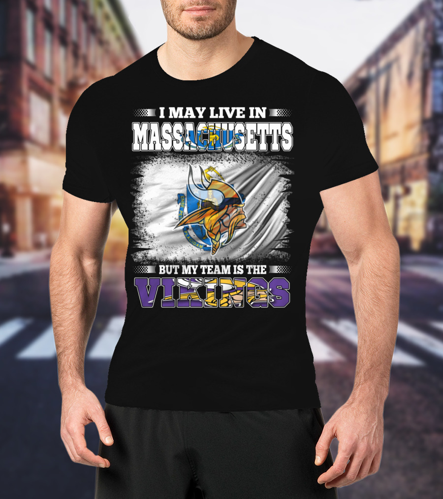 Massachusetts Pride NFL Vikings Team Loyalty Fan T-Shirt