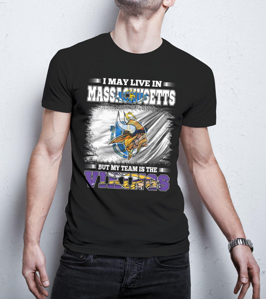 Massachusetts Pride NFL Vikings Team Loyalty Fan T-Shirt