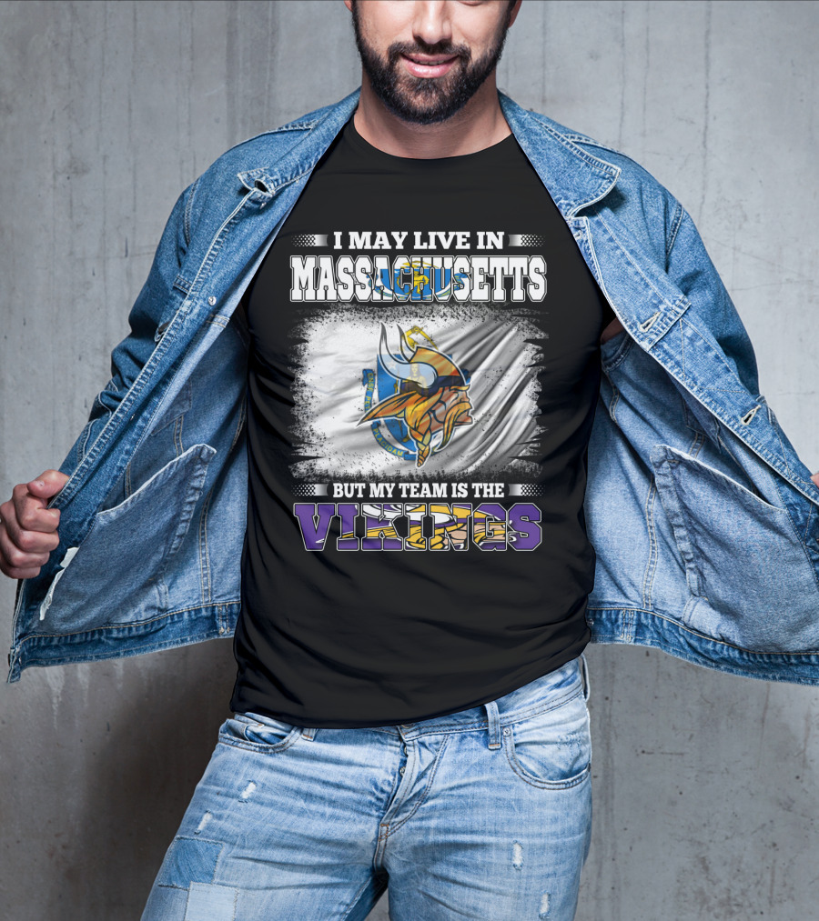 Massachusetts Pride NFL Vikings Team Loyalty Fan T-Shirt