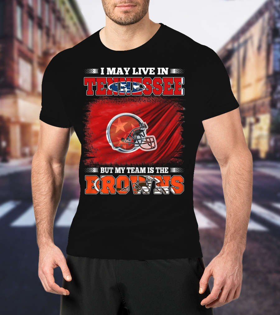 Tennessee Fan Loyalty Browns Football Team Helmet T-Shirt