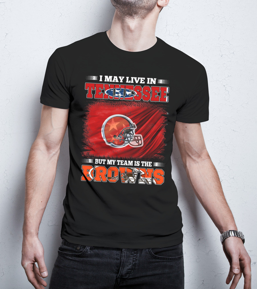 Tennessee Fan Loyalty Browns Football Team Helmet T-Shirt