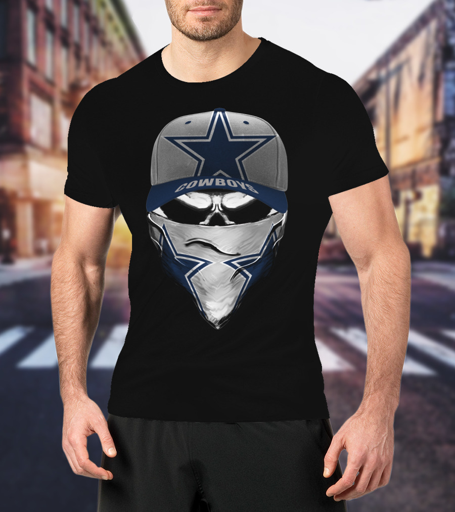 Cowboys Star Masked Cap Design With Dallas Cowboys Star T-Shirt