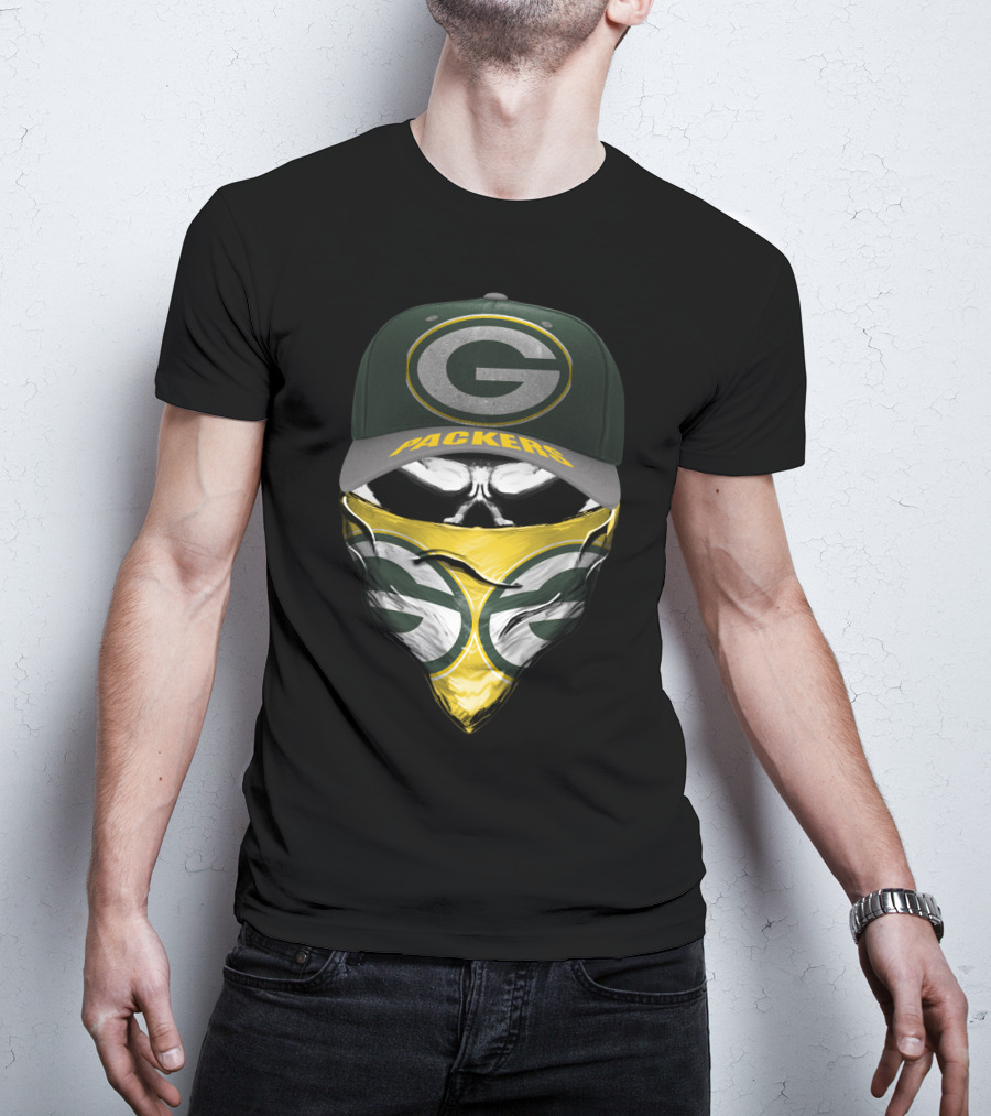 Green Bay Packers G Logo Face Mask And Hat T-Shirt