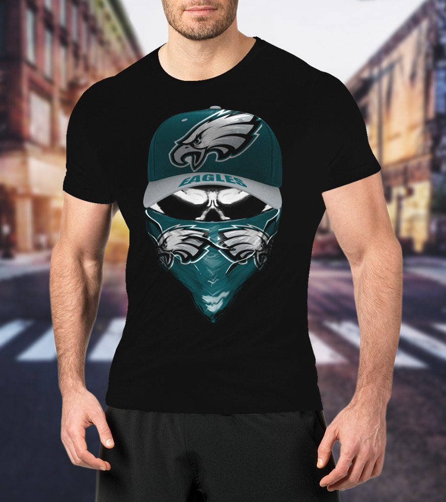 Philadelphia Eagles Eagles Logo Hat And Bandana Face Gear T-Shirt