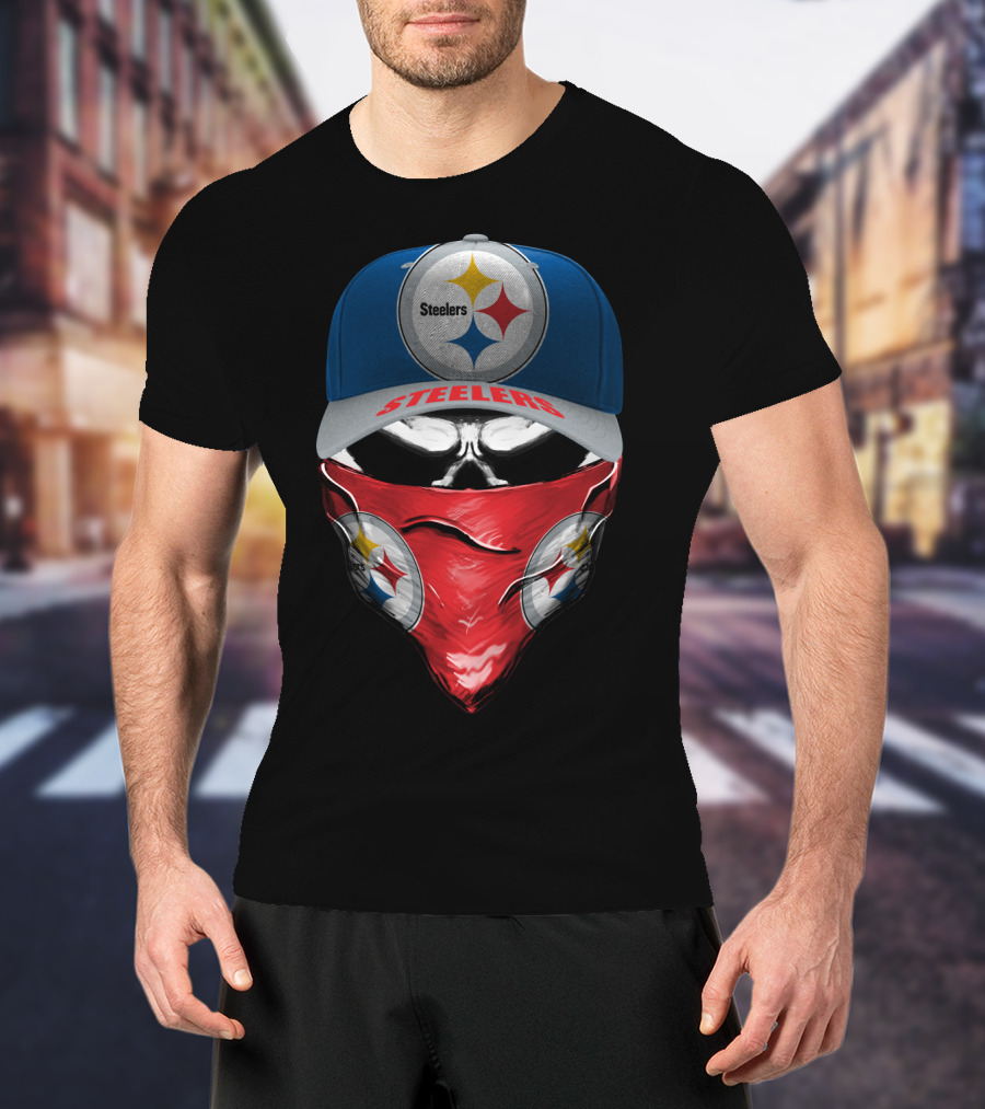Pittsburgh Steelers Hat And Bandana T-Shirt