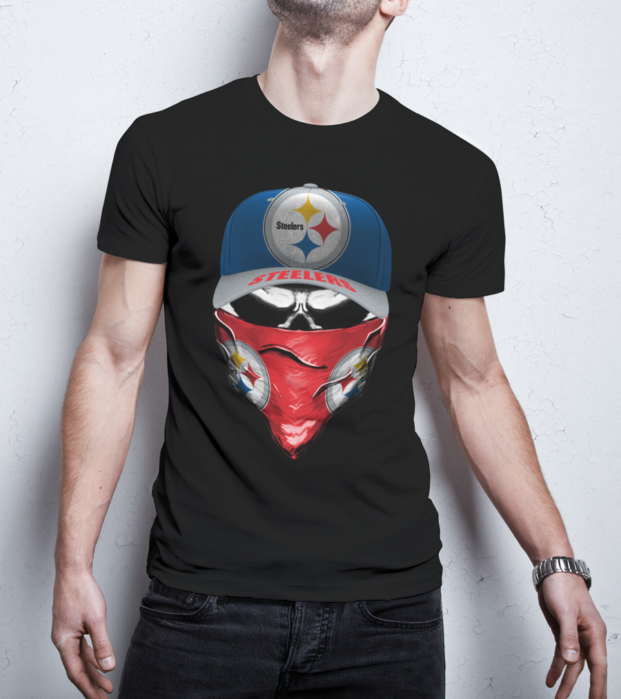 Pittsburgh Steelers Hat And Bandana T-Shirt