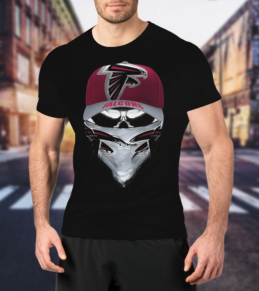 Falcons Atlanta Falcons Logo Skull Face Bandana And Cap T-Shirt