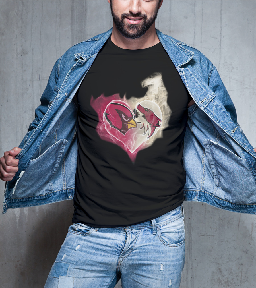 Cardinal Arizona Coyotes Heart Emblem T-Shirt