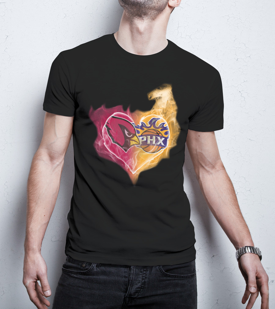 Cardinals PHX Suns Heart Blaze T-Shirt