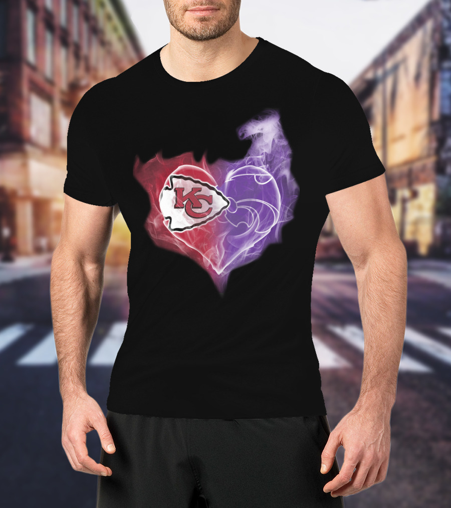 Kansas City Chiefs Kansas State Wildcats Heart T-Shirt