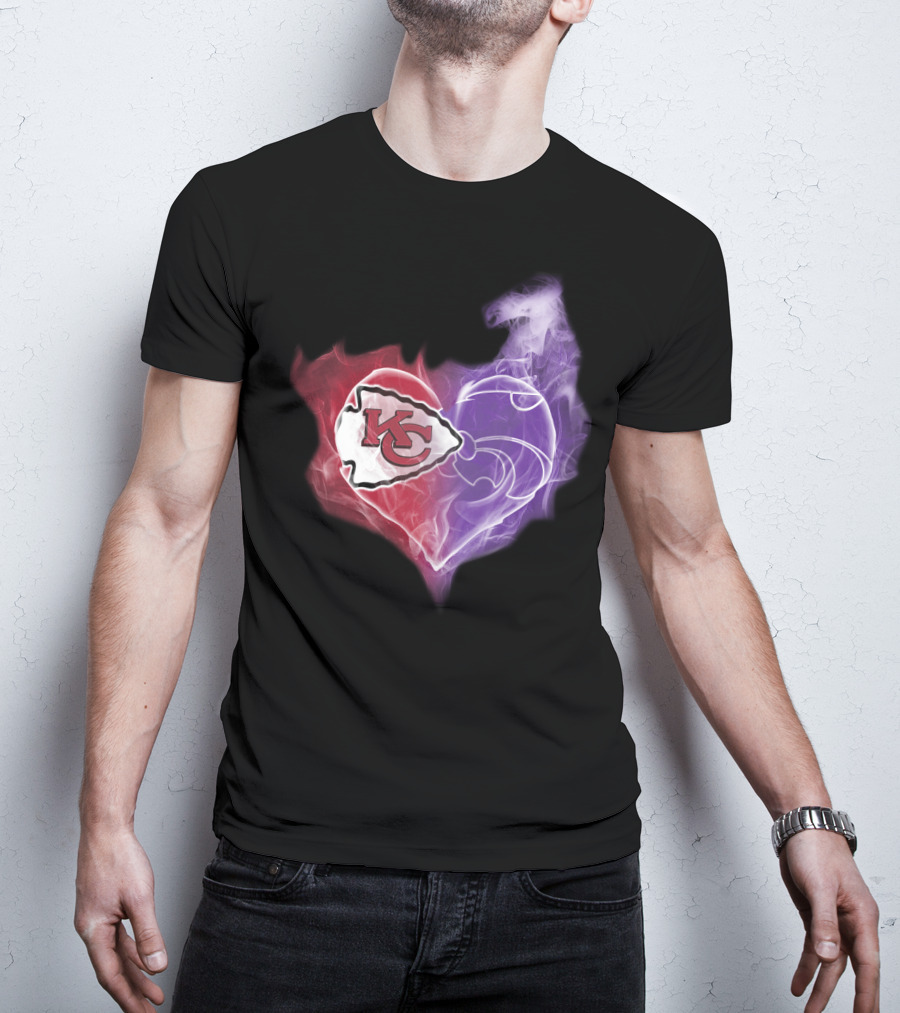 Kansas City Chiefs Kansas State Wildcats Heart T-Shirt
