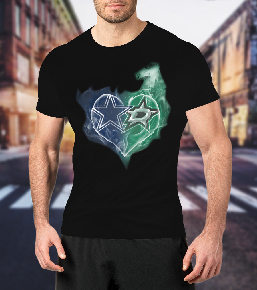 Dallas Cowboys And Stars Heart Smoke Blend T-Shirt