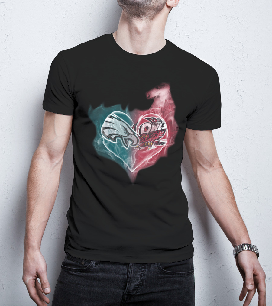 Eagles Temple Owls Heart Fusion T-Shirt